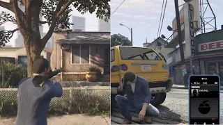 Receiving Calls & Messages from Franklin to Michael before getting each others numbers [GTA 5]