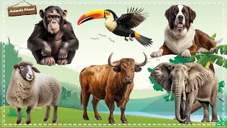 Cute Animal Sounds and Clips: Ramphastos, Monkey, Dog, Sheep, Cow, Elephant