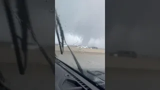 Large Waterspout Seen From New Orleans Bridge