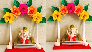DIY -Eco Friendly Ganesh Makhar Decoration Ideas -Ganapathi Makhar 2020 -Ganapathi Mandap Decoration
