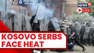 Ethnic Serb Protest Outside Municipal Offices In Leposavic | Kosovo Serb Conflict 2023 News LIVE
