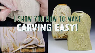 Carving Pottery Made Easy - MY 3 BEST CARVING TECHNIQUES!