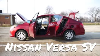 2019 Nissan Versa SV // review, walk around, and test drive // 100 rental cars