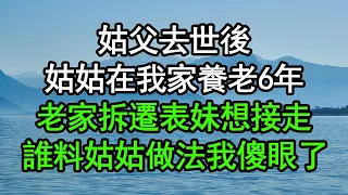 姑父去世後，姑姑在我家養老6年，老家拆遷表妹想接走，誰料姑姑做法我傻眼了#深夜淺讀 #為人處世 #生活經驗 #情感故事