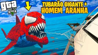 LUTEI CONTRA UM TUBARÃO GIGANTE + HOMEM ARANHA no GTA 5 Mods ! (ÉPICO)