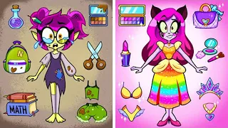 Chica rica Vs. pobre || GENIAL RETO DE MAQUILLAJE DE ESTUDIANTES || Historias por Adolescente-Z