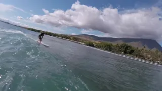 POV longboarding shallow reefs in Hawaii Raw clips