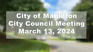 City of Mableton - City Council Work Session  and City Council Meeting - 3/13/24