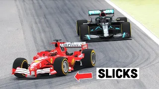 Mercedes F1 2020 vs Ferrari F1 2005 SLICKS TYRES - Spa Francorchamps