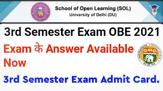 DU SOL: Third Semester Exam OBE 2021 | 3rd Semester Exam Questions Papers & Answer Download