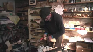 Clog Making   Pt 1 - Hand cutting a clog sole with a stock knife