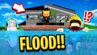 We Stopped a GIANT FLOOD in Roblox BROOKHAVEN RP!!