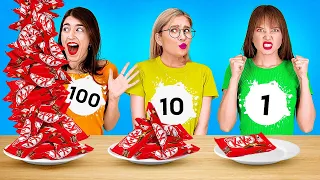 DESAFIO DAS 100 CAMADAS #2  || 100 Camadas de Comida e Maquiagem, por 123 GO Like!