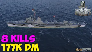 World of WarShips | T-61 | 8 KILLS | 177K Damage - Replay Gameplay 4K 60 fps