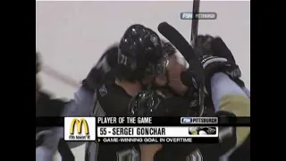 Sergei Gonchar's OT goal vs Capitals (27 dec 2007)