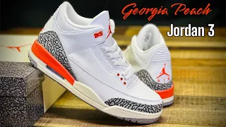 New batch!! Jordan 3 Georgia peach quality check unboxing review w/on foot SNEAKERWADE!!