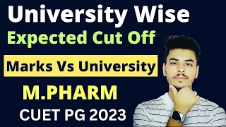 CUET PG 2023 M.Pharm University wise Expected Cut Off🔥|| Marks Vs University || CUET PG M Pharm