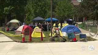 Pro-Palestinian protestors set up new encampment at Wayne State University