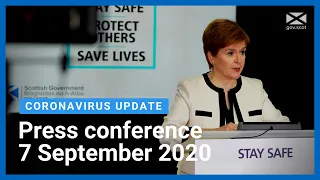 Coronavirus update from the First Minister: 7 September 2020