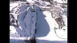 Snowmobile hillclimbing, the worlds largest skiflying hill in Vikersund