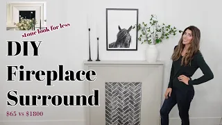 DIY Fireplace Mantel Surround / AWESOME DIY Faux Fireplace + Renter Friendly!