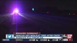 Overnight crash leaves debris on I-75