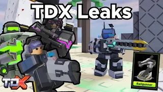 TDX LEAKS #5 (Railgunner Tower, Helicopter, Rail Trooper) - Tower Defense X Roblox