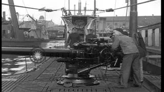 Captured U-boat U-111 moored at New York port. HD Stock Footage