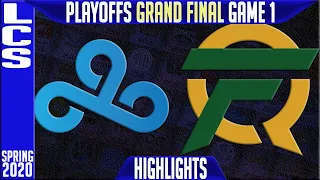 Cloud9 vs FlyQuest G1 |  LCS Spring 2020 Playoffs GRAND FINAL  | C9 vs FLY Highlights Game 1  |