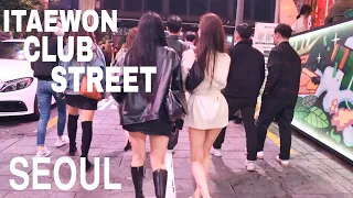 [4K] Seoul night walk Itaewon club streets-beautiful night at bar kafe street  itaewon,amazing seoul