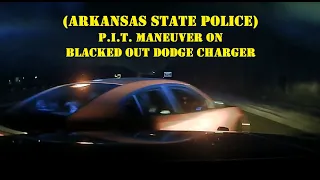 Blacked out Dodge Charger HIGH SPEED PURSUIT in dense fog - Arkansas State Police TEAMWORK with PIT