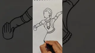 Bharatnatyam dancer drawing/ easy drawing of Indian classical dancer