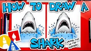 How To Draw A Shark Coming Out Of The Water (JAWS)