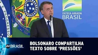 Bolsonaro compartilha texto sobre 'pressões' em grupos de mensagens | SBT Brasil (17/05/19)