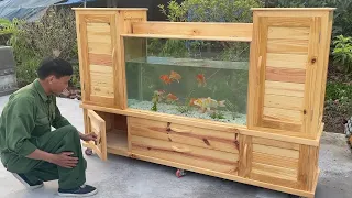 Amazing Design Ideas Unique Woodworking Projects Never Seen - Build Cabinet Combined With Fish Tank