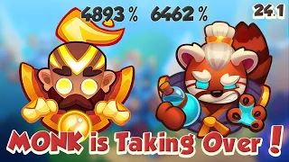 MONK is Taking Over! Monk (4893%) vs Spirit Master (6462%) PVP Rush Royale