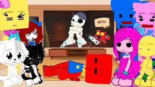 Poppy Playtime w/ Maxwell Cat React To Doors Update I All Crucifix uses on Entities Part 1-4 I My AU