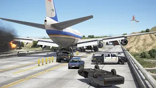 B747 Pilot Got Too Drunk And Emergency Landing On Busy Bridge | GTA 5