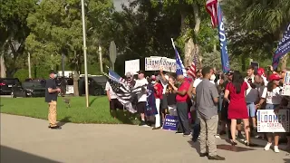 President Trump arrives to cast ballot at West Palm Beach library
