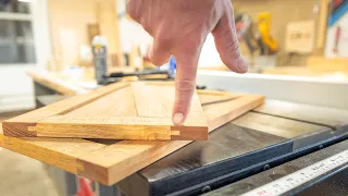 Never using a table saw for this again... Shaker style cabinet doors with a router.