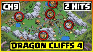 Dragon Cliffs Level 4 Attack Strategy in 2 Attacks | Dragon Cliff Level 4 Attack | (Clash of Clans)