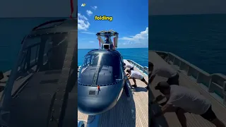 Storing A Helicopter Inside A Yacht #shorts