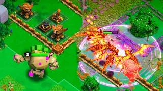 СУПЕР ДРАКОН И СКАЛЬНЫЙ ГОЛЕМ 2лвл НА РЕЙДЕ ! CLASH OF CLANS