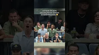 Leonardo Dicaprio watching Novak Djokovic vs Daniil Medvedev