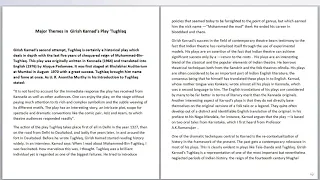 Major Themes in Girish Karnad's play'Tughlaq', English Literature Paper 1
