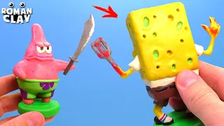 Evil SpongeBob Exe vs Patrick Star with Clay | Roman Clay Tutorial