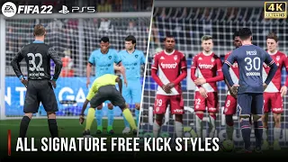 FIFA 22 | All Signature Free Kick Styles | PS5™ 4K 60FPS