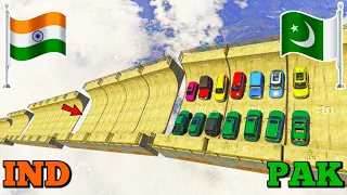 Indian Cars Vs Pakistan Cars Broken Mega Ramp Jump Challenge Gta 5 | Survivor raaz @Revs Op