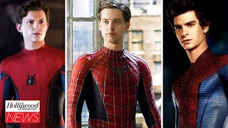 Tom Holland, Andrew Garfield & Tobey Maguire Recreate the Iconic Spider-Man Meme | THR News