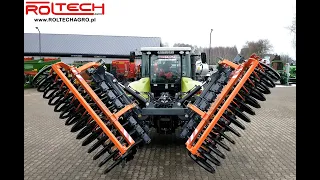 Brona Talerzowa Hydrauliczna MANDAM GAL-C 4m + CLAAS ARION 620 C - prezentacja / ROLTECH Poniaty